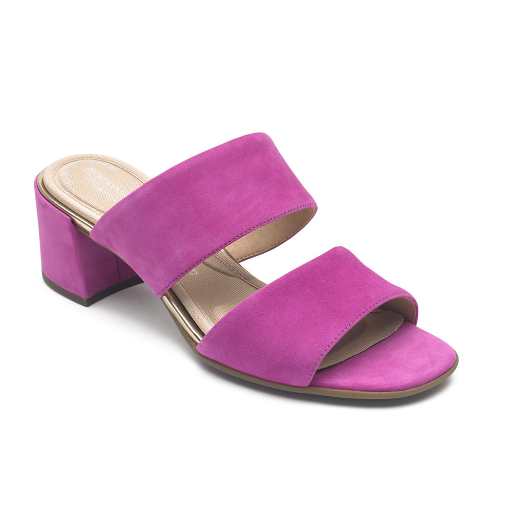 Rockport Slides For Womens Pink - Total Motion Alaina Double Band - ZY5916742